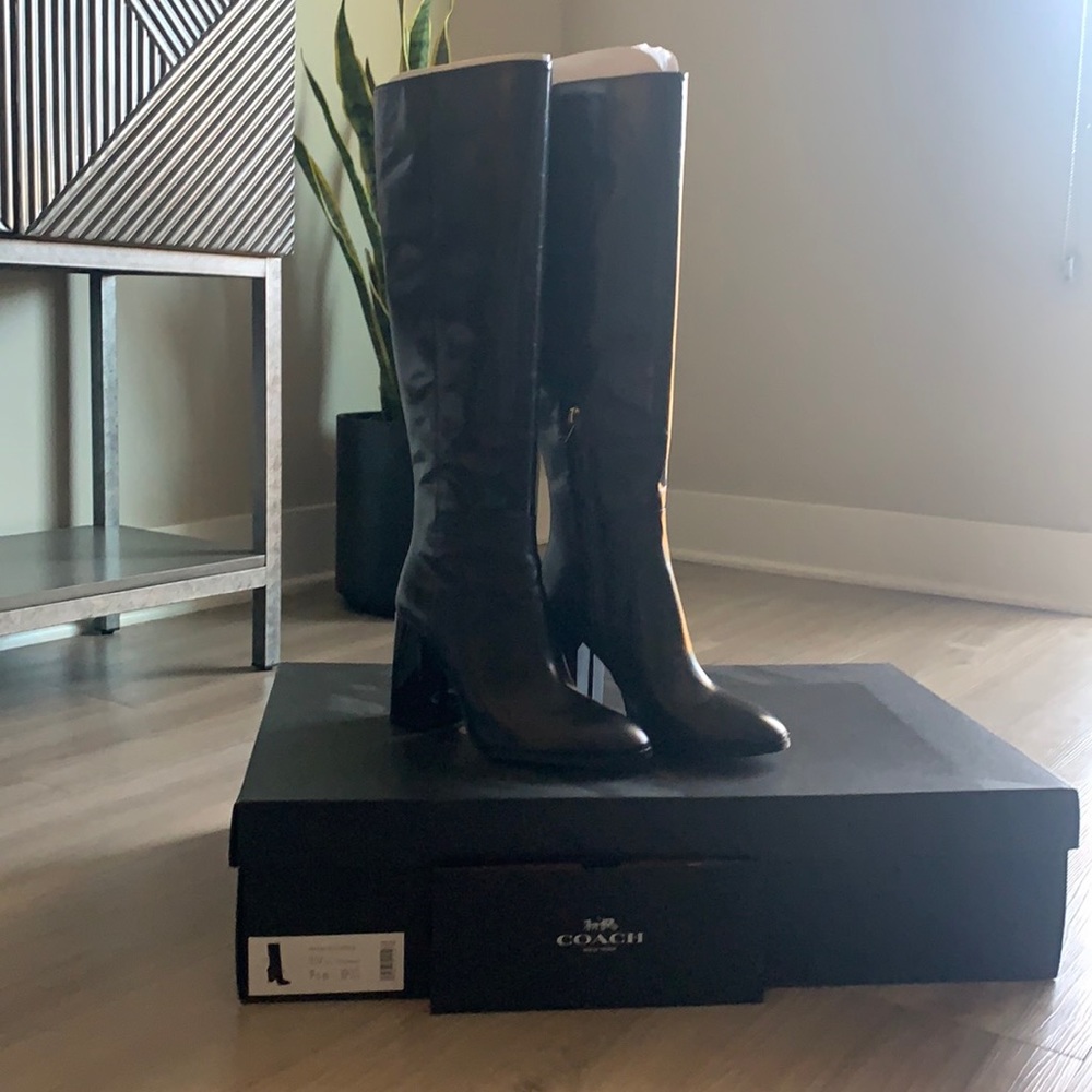 Coach knee high leather boots